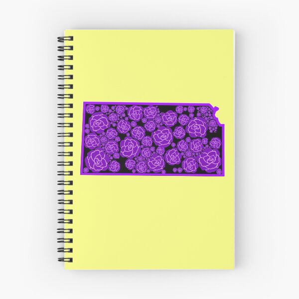 Item preview, Purple Roses Flower State of Kansas with yellow background designed and sold by Ella's  Doodles And Designs.