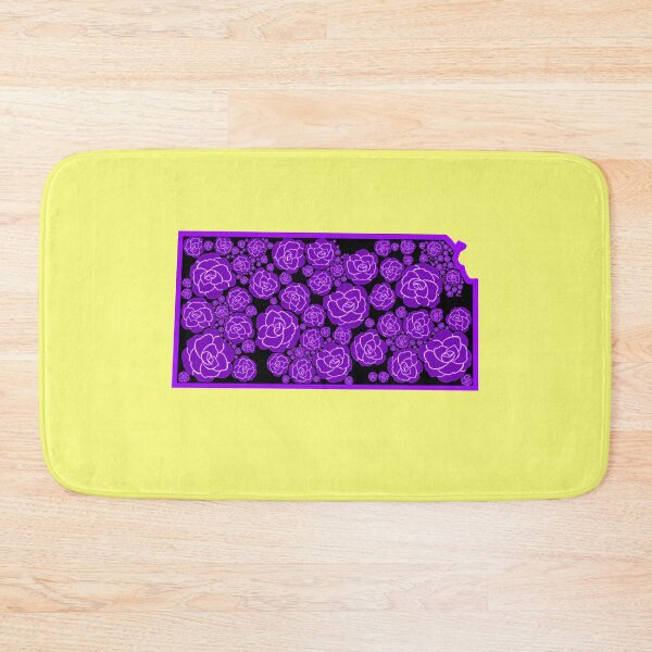 Item preview, Purple Roses Flower State of Kansas with yellow background designed and sold by Ella's  Doodles And Designs.