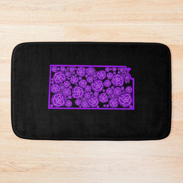 Item preview, Copy of Purple Roses Flower State of Kansas with black background designed and sold by Ella's  Doodles And Designs.