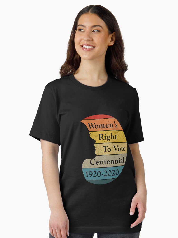 Thumbnail 1 of 7, Essential T-Shirt, Women's Right To Vote Centennial 1920-2020 Retro Sunset Gear designed and sold by DynamicDesign.