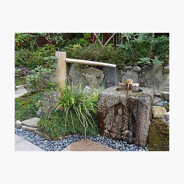 Item preview, Bamboo water spout in Japanese garden designed and sold by cuisinecat2.