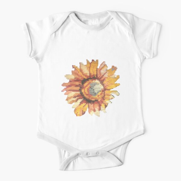 Golden Sunflower Short Sleeve Baby One-Piece