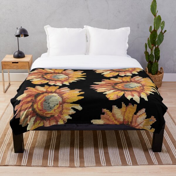 Golden Sunflower Throw Blanket