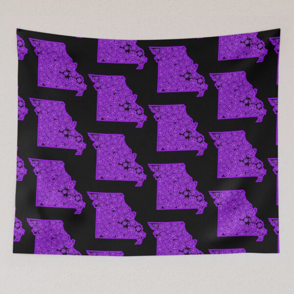 Item preview, Purple Roses Flower State of Missouri with black background designed and sold by Ella's  Doodles And Designs.
