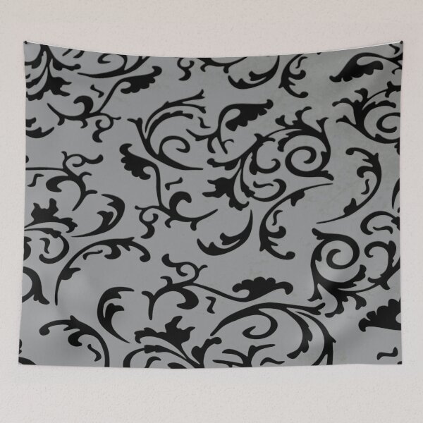 Item preview, ARABIATA 25 black gray patterns Morocco Essaouira flowers leaves gothic design arabesques scrolls decor designed and sold by dragonemma.