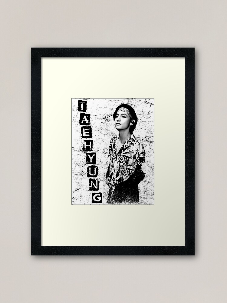 Bts V Taehyung Grunge Framed Art Print By Ldelarosa Redbubble