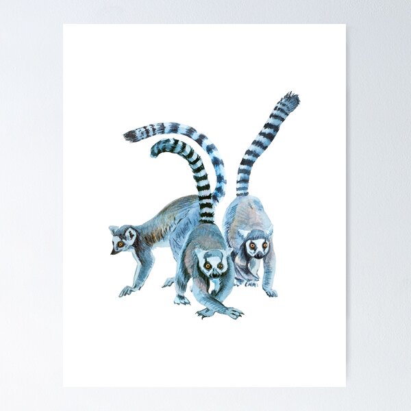 Item preview, Watercolor lemurs designed and sold by LiliyaSavelieva.
