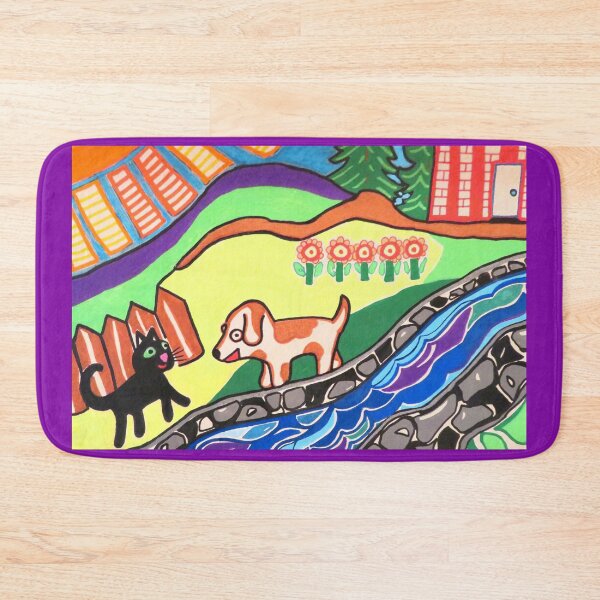 Item preview, Happy Cat and Dog Walk by the River designed and sold by SillaHoekstra.