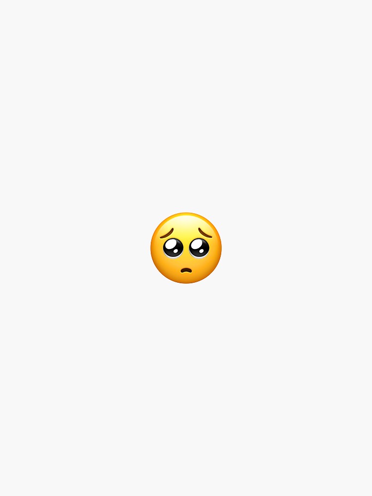 "Puppy Dog Eye Emoji (Pleading Emoji)" Sticker by jettc | Redbubble