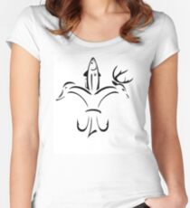 Duck Hunt Fish black Women's Fitted Scoop T-Shirt