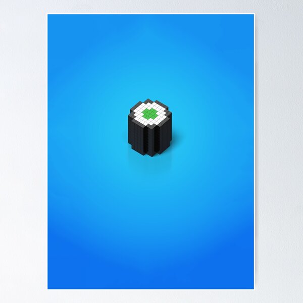Item preview, Cucumber Maki Sushi Roll / 3D Pixel Art designed and sold by Chris Fox.