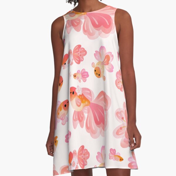 Cherry Blossom Goldfish 2 A-Line Dress