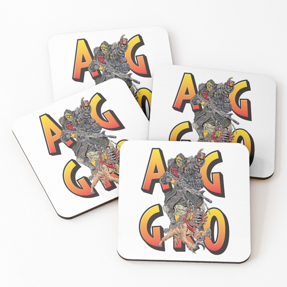 FL4K The Beastmaster Aggro Words Gamers Use Borderlands 3 Rakk Attack!Aggressive Provoking Coasters (Set of 4)