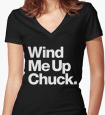 Chuck Brown DC Go-Go Wind Me Up Women's Fitted V-Neck T-Shirt