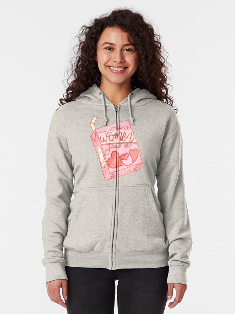 respect women pink hoodie