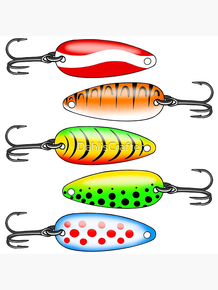 Colorful Fishing Lures and Hooks Poster