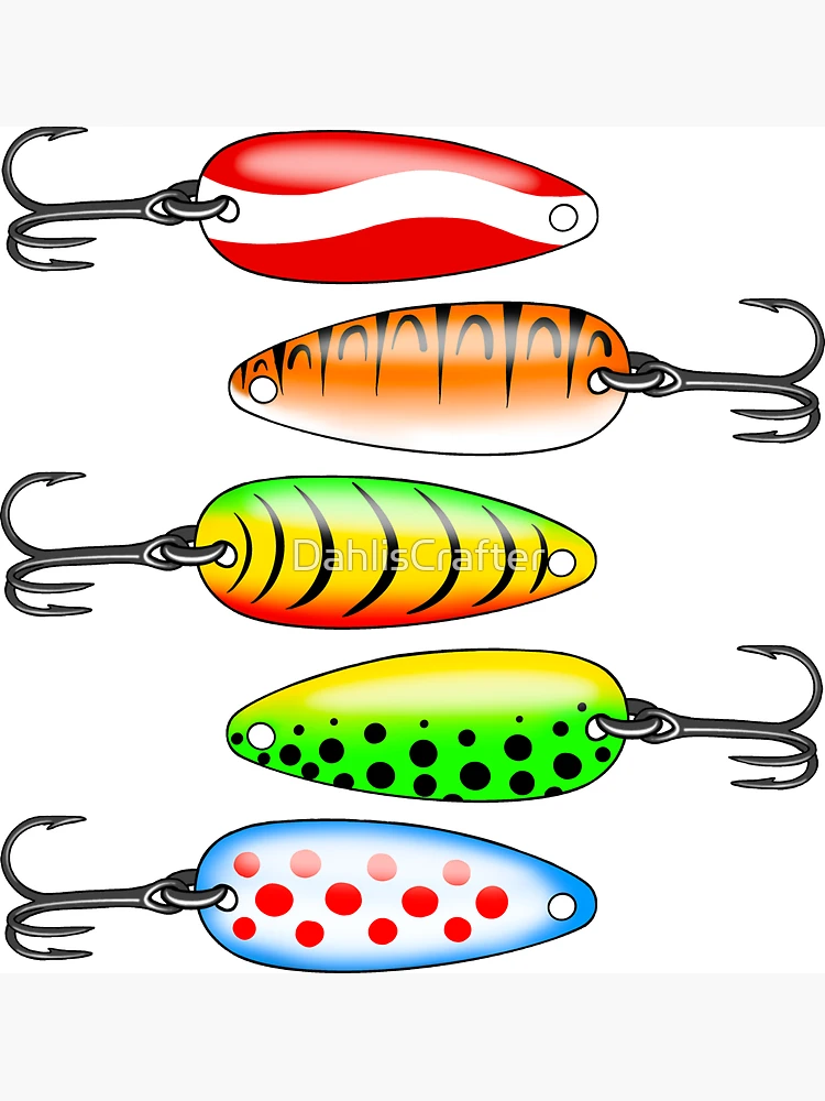 Fishing Lures Saltwater Freshwater Treble Hooks Plugs Swimmers Tackle Box |  Poster