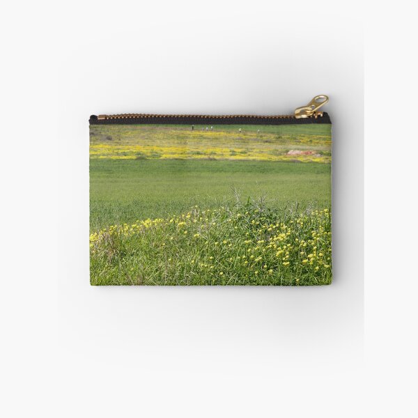 Item preview, View of green agricultural fields with yellow flowering plants designed and sold by EG Creativity Art.