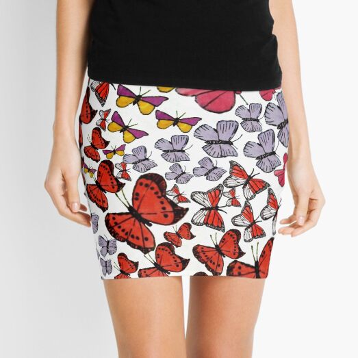 Crowd of Butterflies - Clothing Mini Skirt