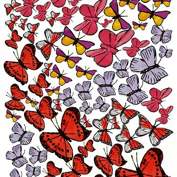 Artwork thumbnail, Crowd of Butterflies - Blank Card by EuniceWilkie
