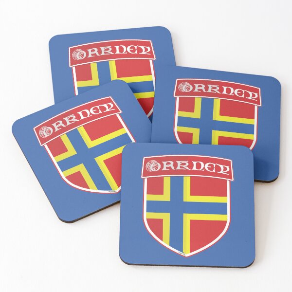 Item preview, ORKNEY ISLANDS Orcadian Flag Shield SCOTLAND UK Scottish Sticker Decal & T-Shirt designed and sold by OuterShellUK.