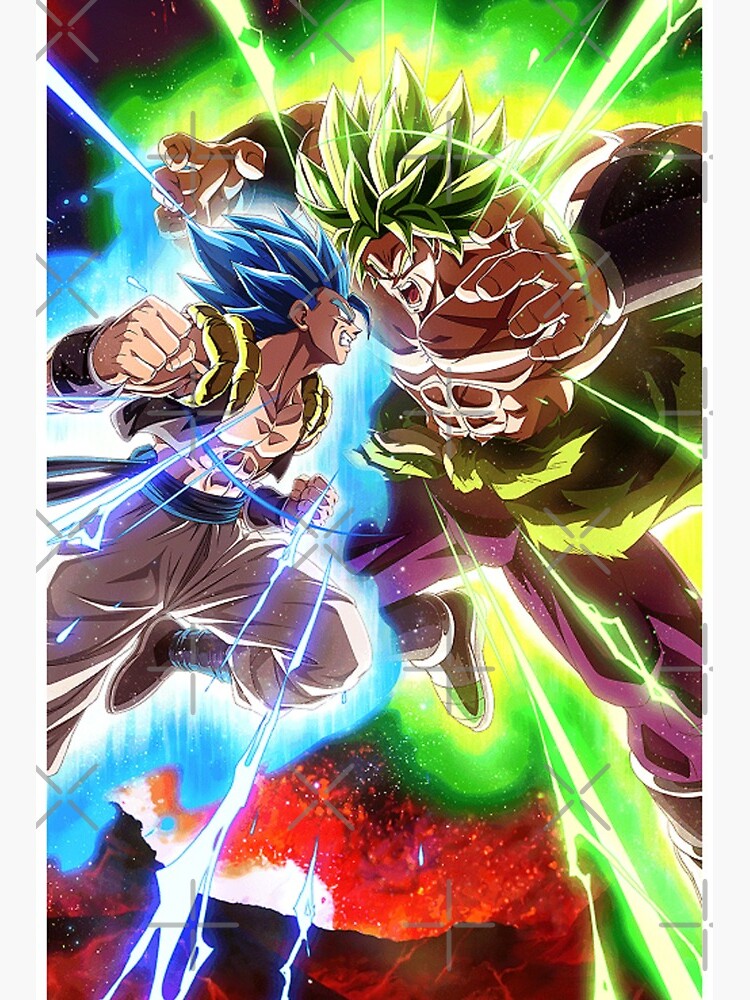 Gogeta blue vs Broly ( Legendary Super Sayian) Art Board Print for