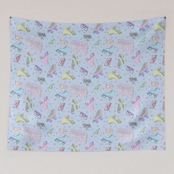 Item preview, Roller girls in blue designed and sold by Rebecca Reck Art.