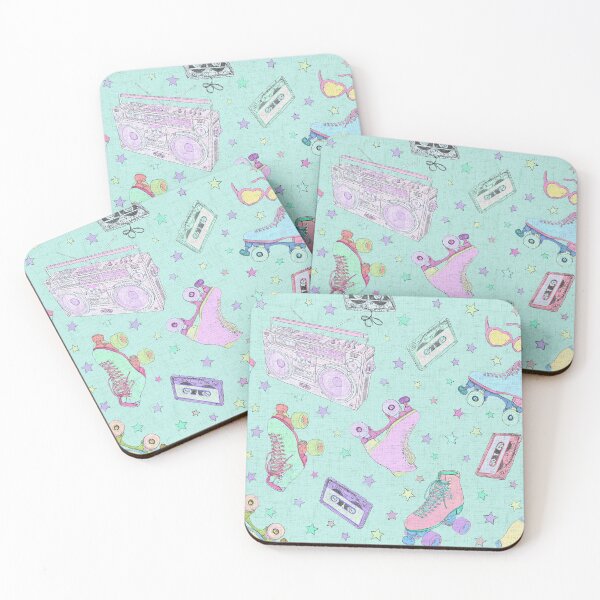 Item preview, Roller girls in mint designed and sold by Rebecca Reck Art.
