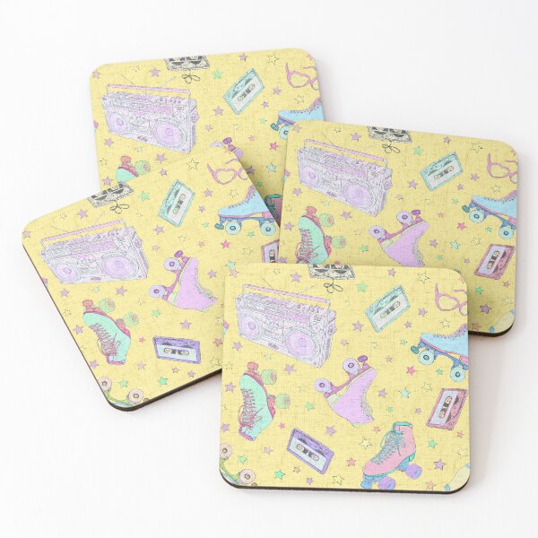 Item preview, Roller girls in light yellow designed and sold by Rebecca Reck Art.