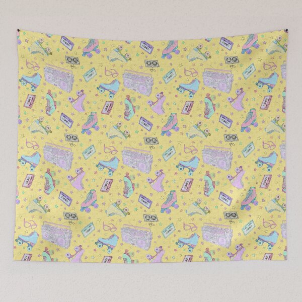 Item preview, Roller girls in light yellow designed and sold by Rebecca Reck Art.