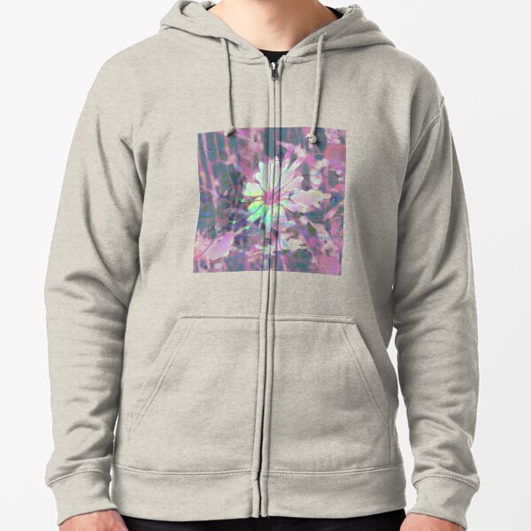 Floral abstraction Zipped Hoodie