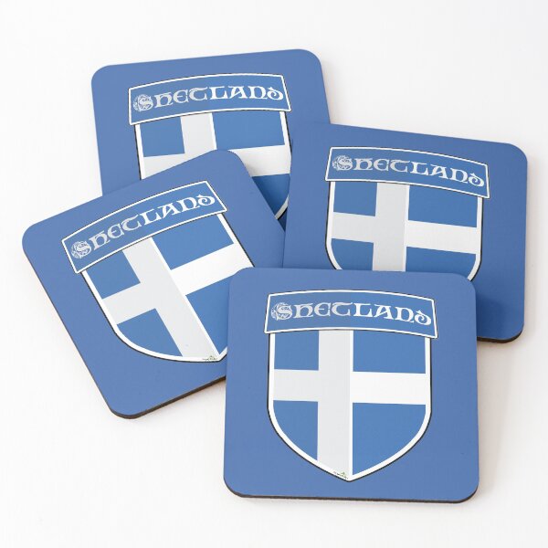 Item preview, SHETLAND ISLANDS Flag Shield Scotland UK Scottish Sticker & T-Shirt designed and sold by OuterShellUK.