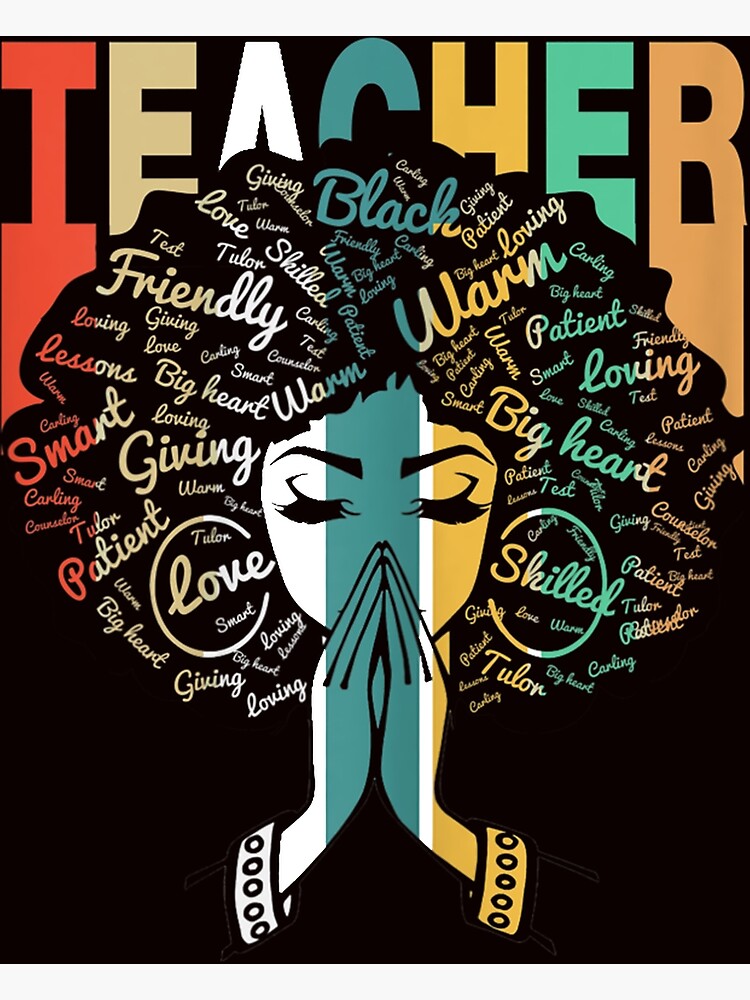 Womens Natural Hair Afro For African Teachers Black History Month T-Shirt