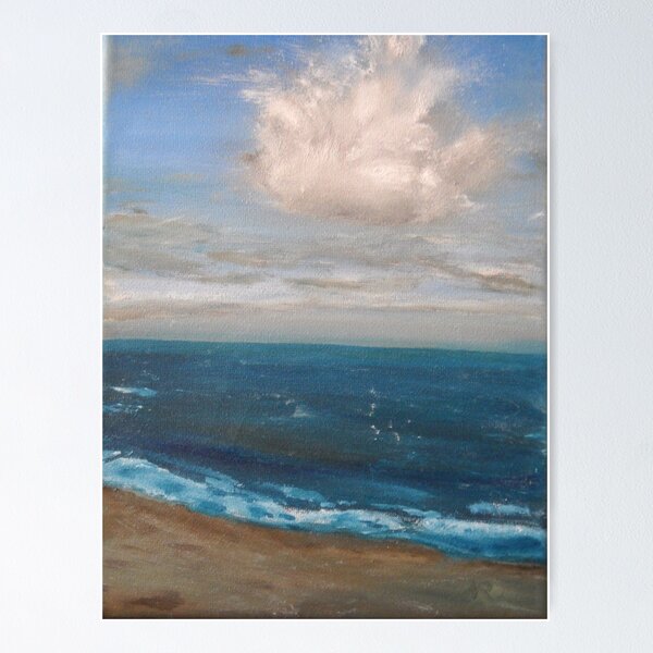 Item preview, Beach - realist oil on canvas, seascape designed and sold by Nicla Rossini.