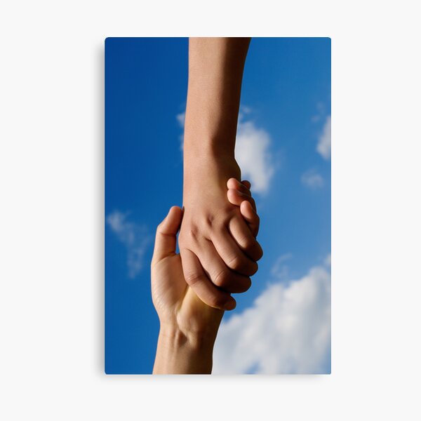 Two children holding hands Canvas Print