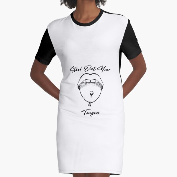 Stick Tongue Out Dresses Redbubble - roblox face with tongue piercing