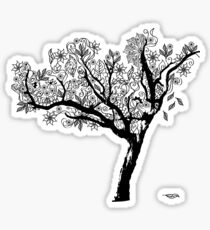 black and white tree Sticker
