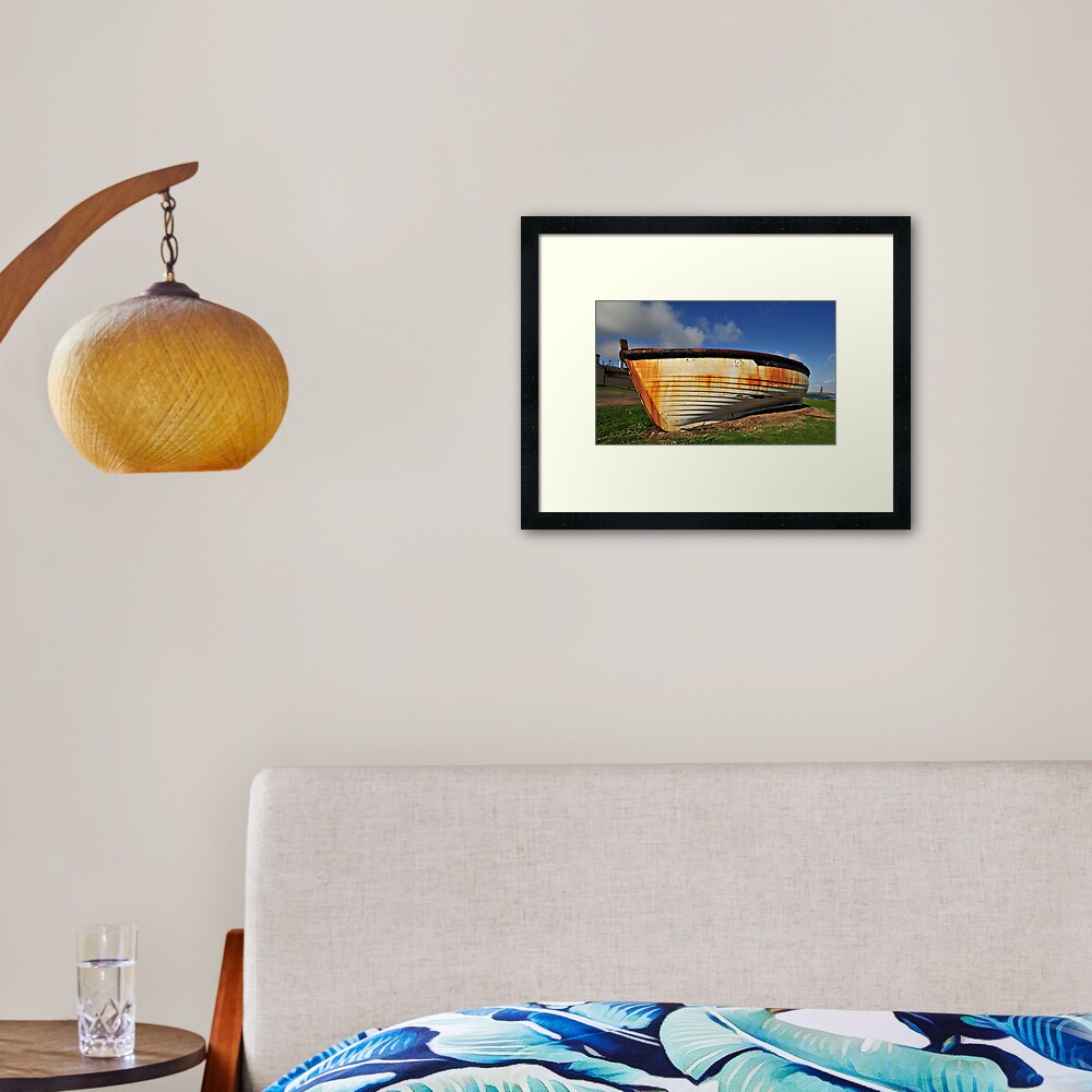 Lighter Boat - Norfolk Island Framed Art Print