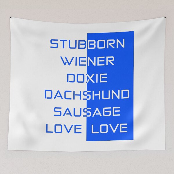 Item preview, Dachshund Words Blue designed and sold by StubbornWiener.