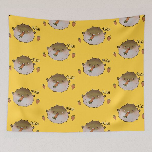 Item preview, “AEUGH” pufferfish eats carrot meme designed and sold by fugu-chef.