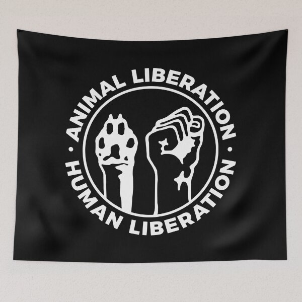 Item preview, Animal liberation Human liberation logo 1980 designed and sold by Vegan Quotes and Memes.