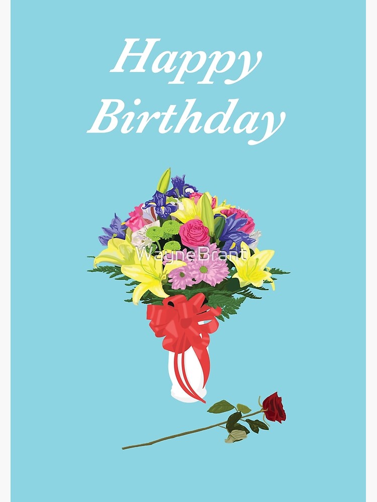 Happy Birthday Card with Flowers Roses