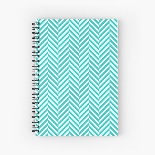 Teal white abstract geometrical chevron Spiral Notebook