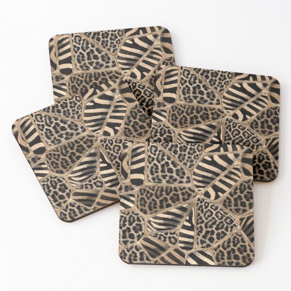 Item preview, Animal Print - Leopard and Zebra - pastel gold designed and sold by k9printart.