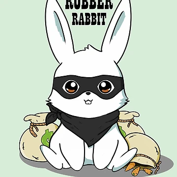 Artwork thumbnail, Cute Robber Rabbit Cartoon by AshStore