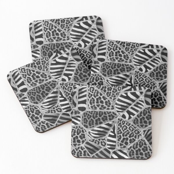 Item preview, Animal Print - Leopard and Zebra - silver designed and sold by k9printart.