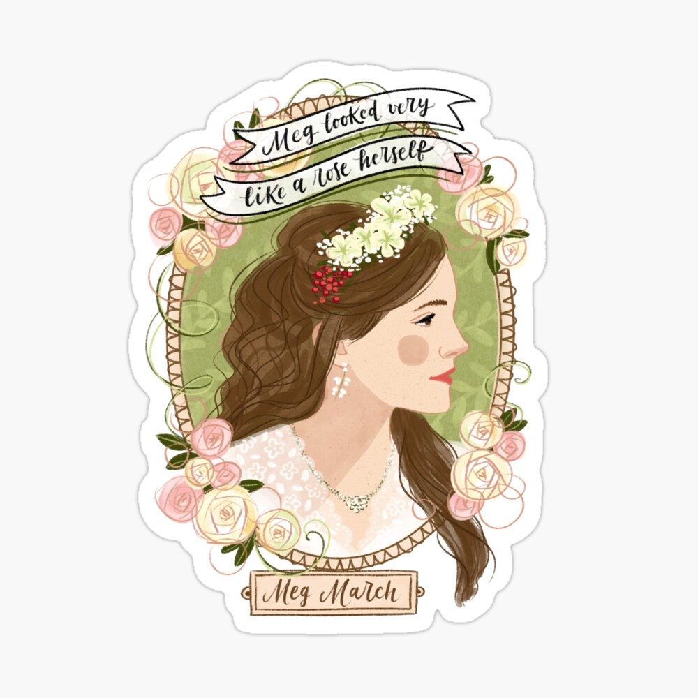 Little Women potraits: Meg March botanical illustration