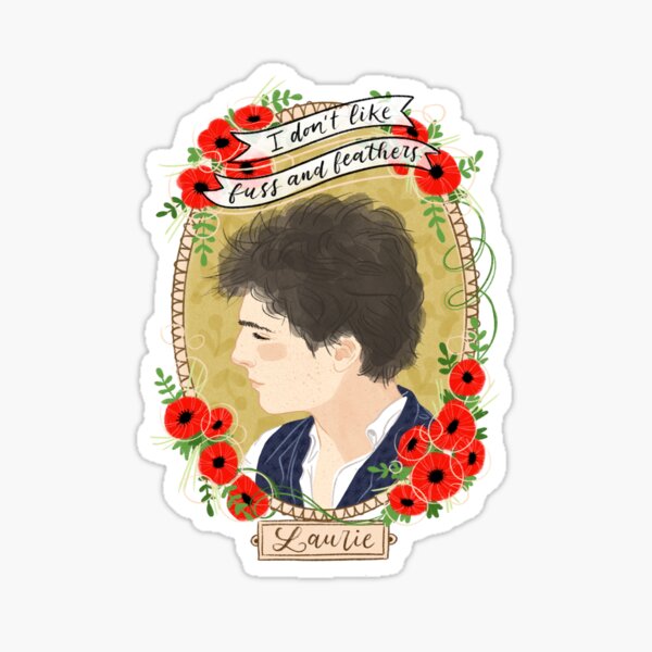 Little Women potraits: Laurie botanical illustration Sticker