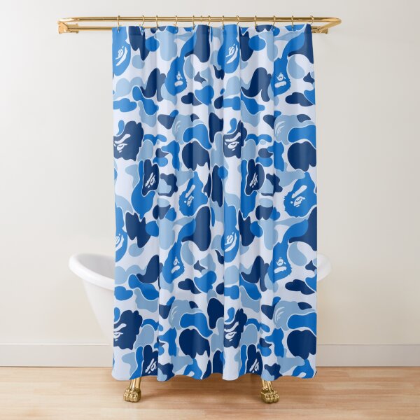 Blue Bape Camo Shower Curtain