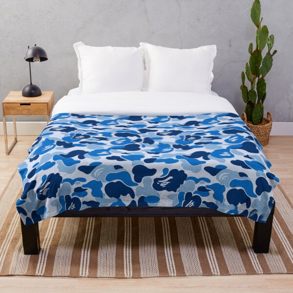 Blue Bape Camo Throw Blanket